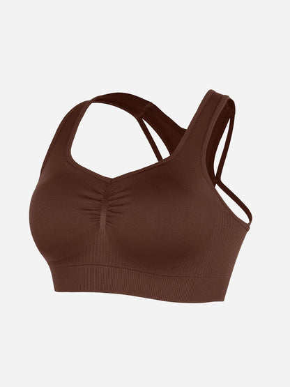 Willluxe Seamless Racerback Sports Bra with Removable Pads and Support Fit