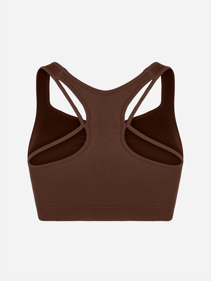 Willluxe Seamless Racerback Sports Bra with Removable Pads and Support Fit