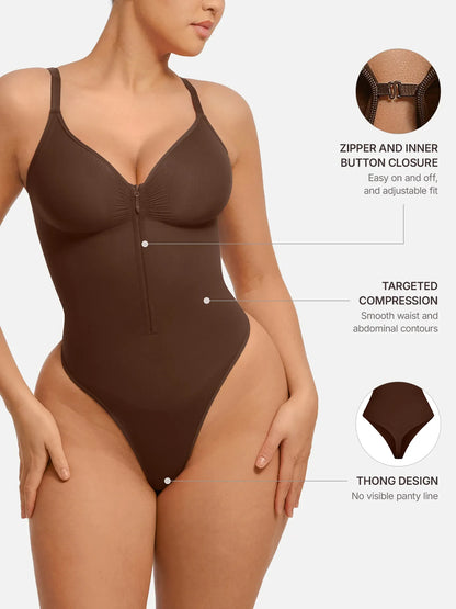 Willluxe Tummy Control Seamless Zipper Shaping Bodysuit