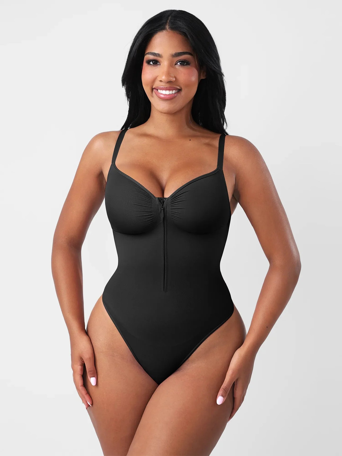 Willluxe Seamless Tummy Control Zipper Sculpt and Support Bodysuit