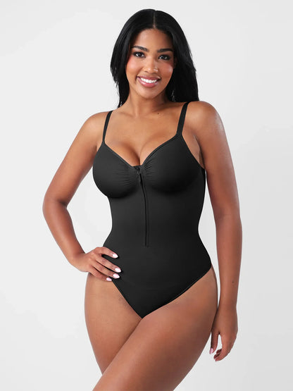 Willluxe Seamless Tummy Control Zipper Sculpt and Support Bodysuit