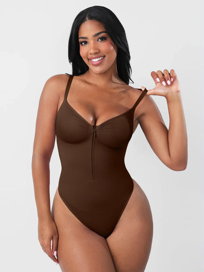 Willluxe Seamless Tummy Control Zipper Sculpt and Support Bodysuit