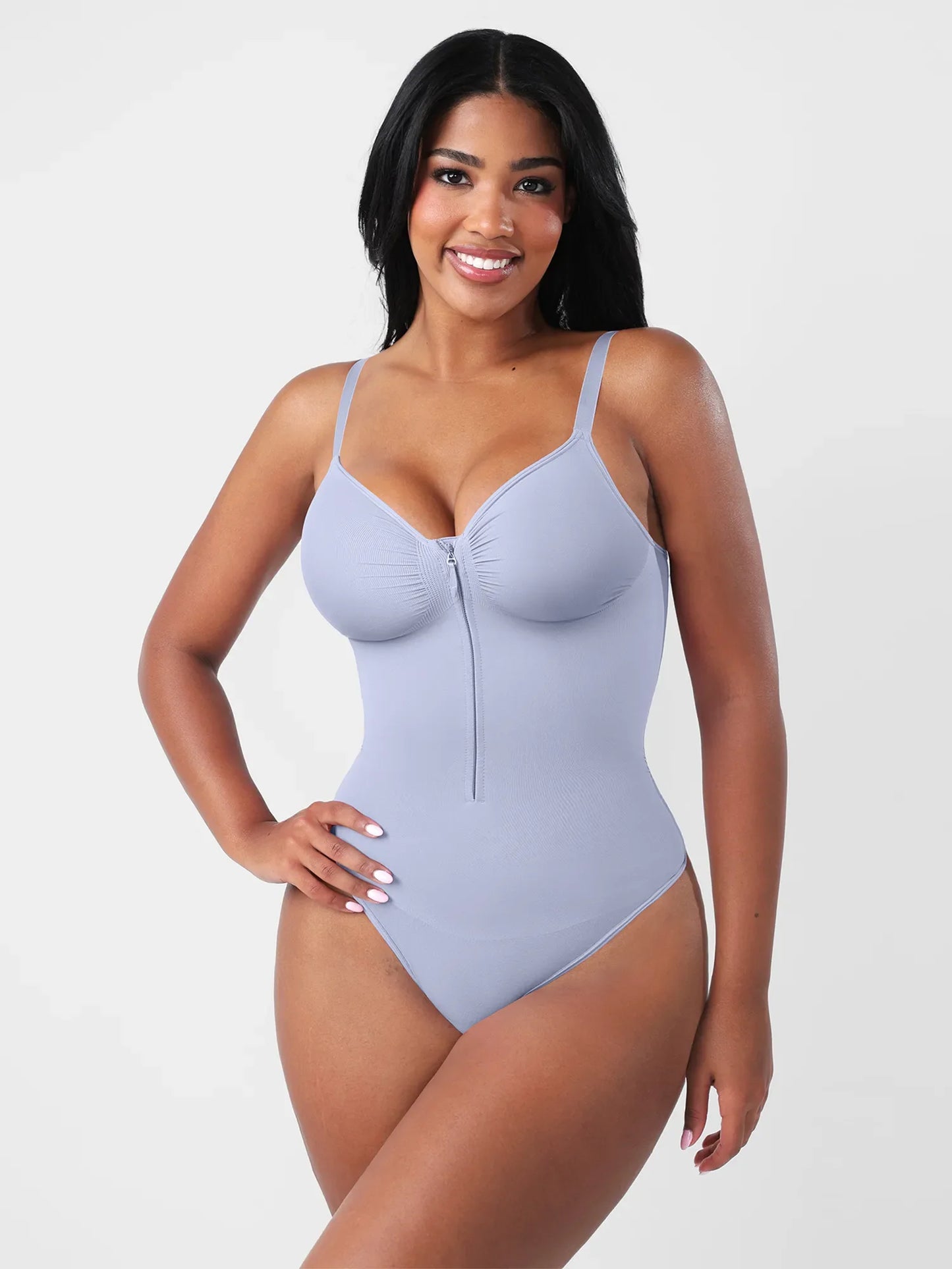 Willluxe Seamless Tummy Control Zipper Sculpt and Support Bodysuit