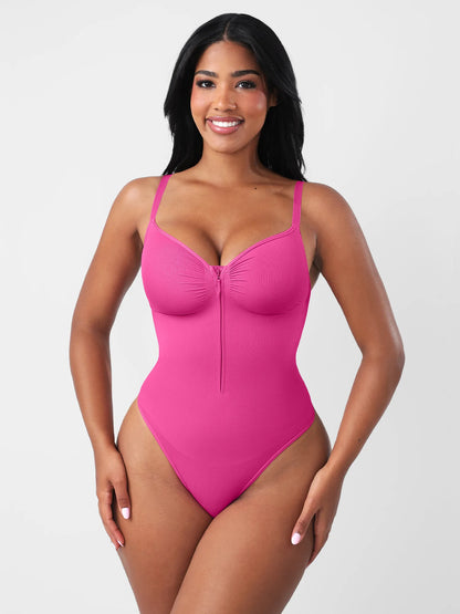 Willluxe Seamless Tummy Control Zipper Sculpt and Support Bodysuit