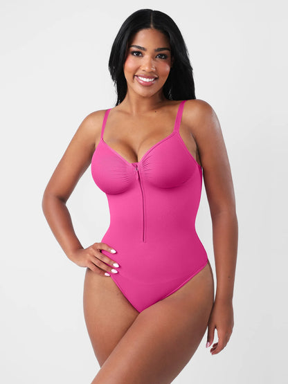 Willluxe Seamless Tummy Control Zipper Sculpt and Support Bodysuit