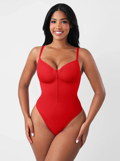 Willluxe Seamless Tummy Control Zipper Sculpt and Support Bodysuit