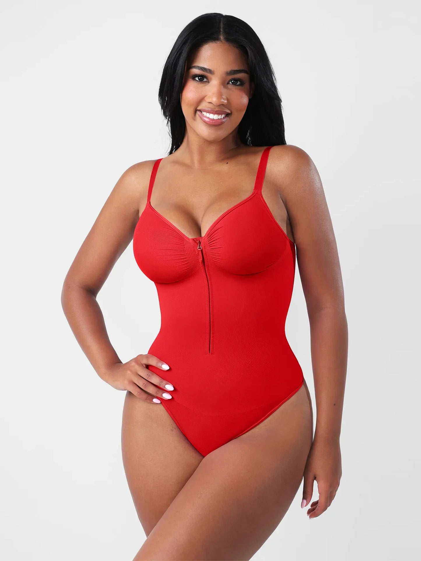 Willluxe Seamless Tummy Control Zipper Sculpt and Support Bodysuit