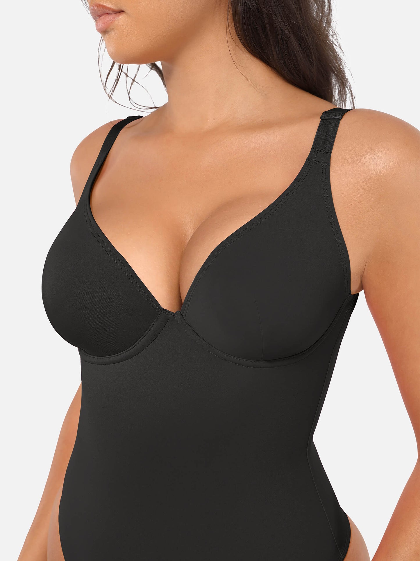 Willluxe Deep V Neck Tummy Control Shapewear Bodysuit