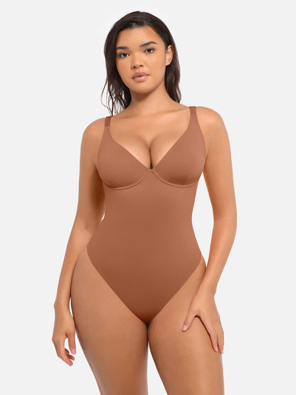 Willluxe Deep V Neck Tummy Control Shapewear Bodysuit [BOGO]