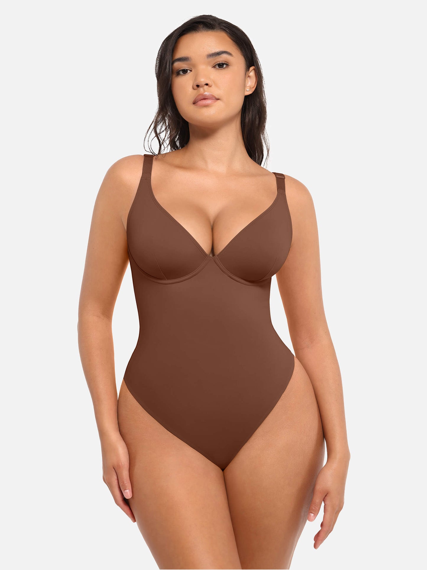 Willluxe Deep V Neck Tummy Control Shapewear Bodysuit