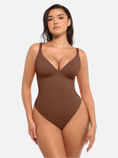 Willluxe V Neck Tummy Control Bodysuit