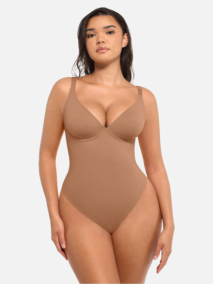 Willluxe V Neck Tummy Control Bodysuit