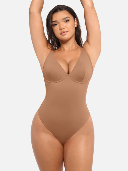 Willluxe V Neck Tummy Control Bodysuit