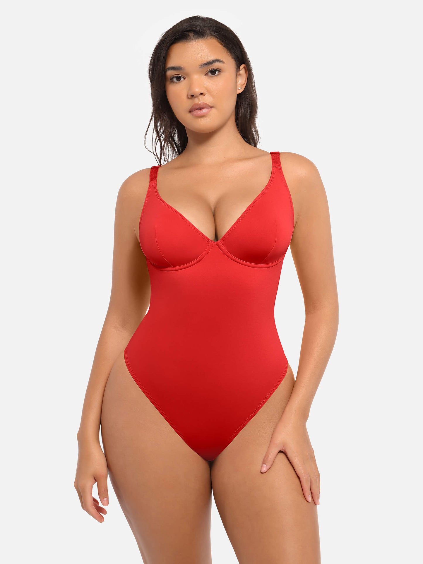 Willluxe Deep V Neck Tummy Control Shapewear Bodysuit