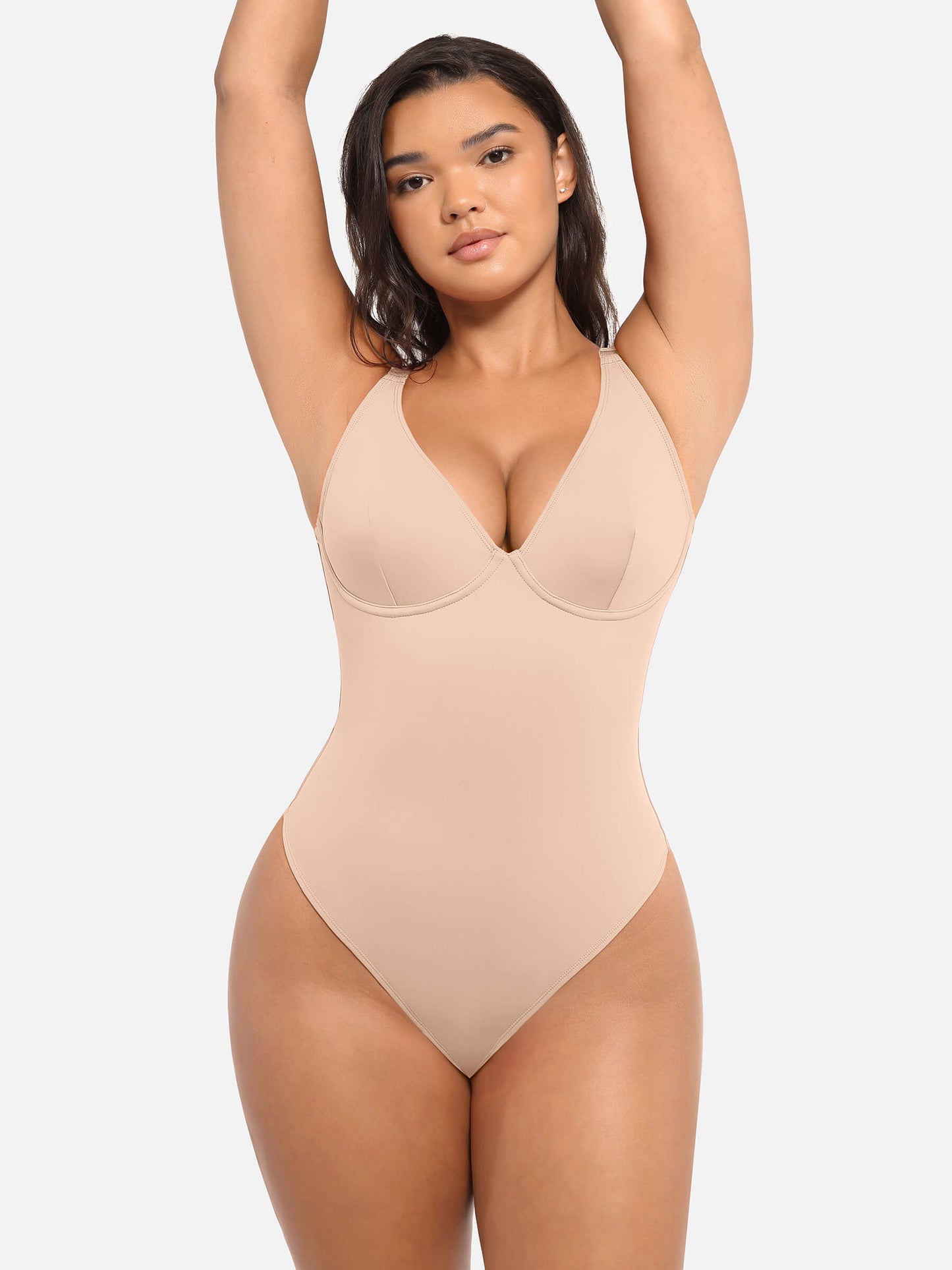 Willluxe V Neck Tummy Control Bodysuit