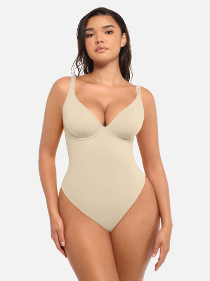 Willluxe V Neck Tummy Control Bodysuit