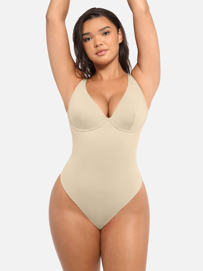 Willluxe Deep V Neck Tummy Control Shapewear Bodysuit [BOGO]
