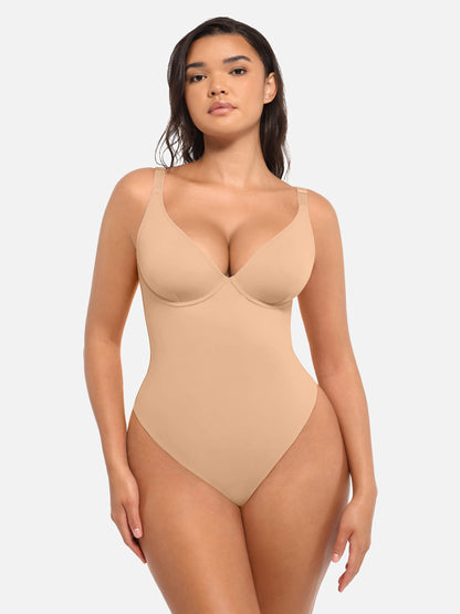 Willluxe V Neck Tummy Control Bodysuit
