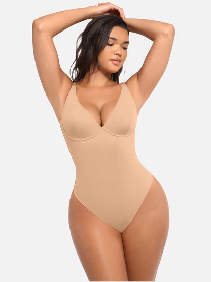 Willluxe Deep V Neck Tummy Control Shapewear Bodysuit [BOGO]