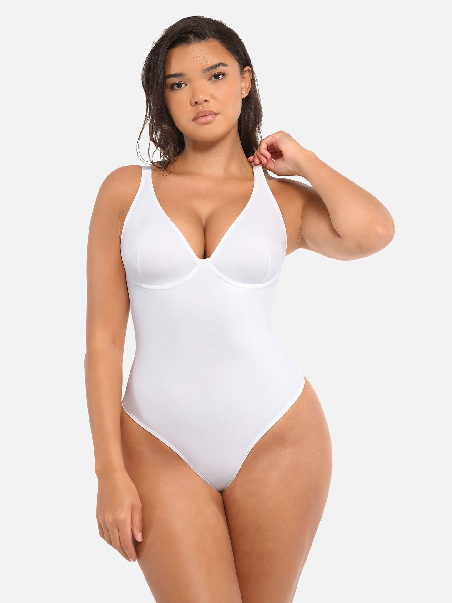 Willluxe Deep V Neck Tummy Control Shapewear Bodysuit