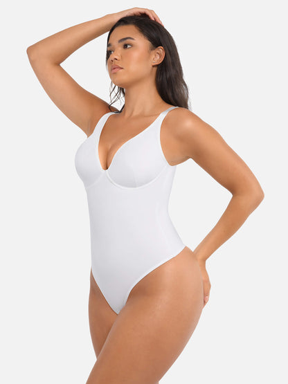 Willluxe V Neck Tummy Control Bodysuit