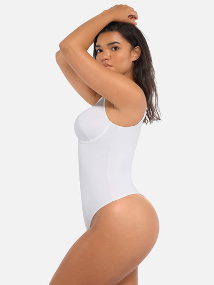 Willluxe Deep V Neck Tummy Control Shapewear Bodysuit