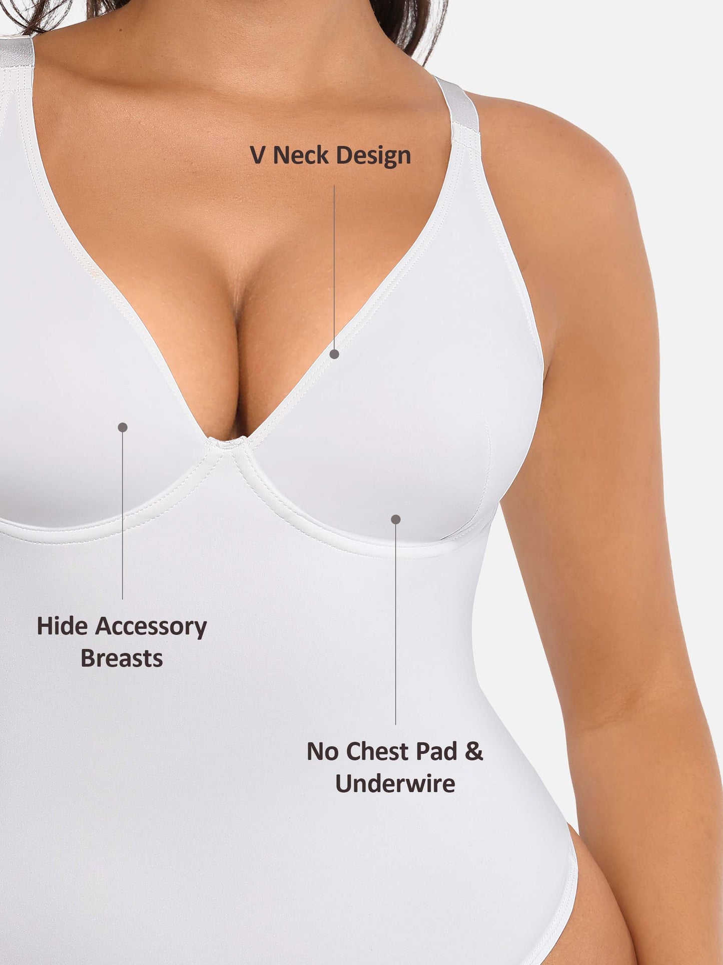 Willluxe V Neck Tummy Control Bodysuit