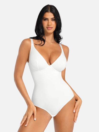 Willluxe V Neck Tummy Control Bodysuit