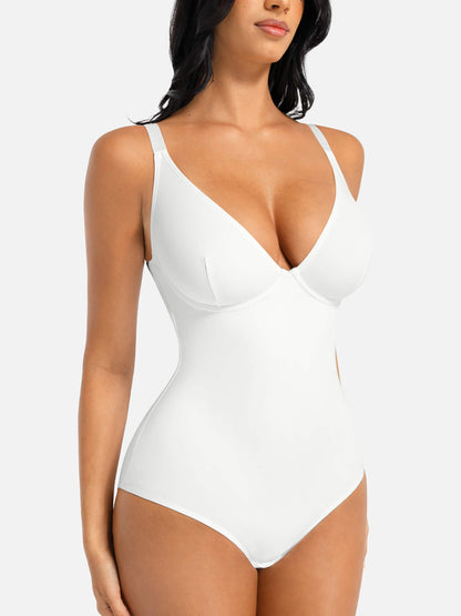 Willluxe V Neck Tummy Control Shaping Bodysuit
