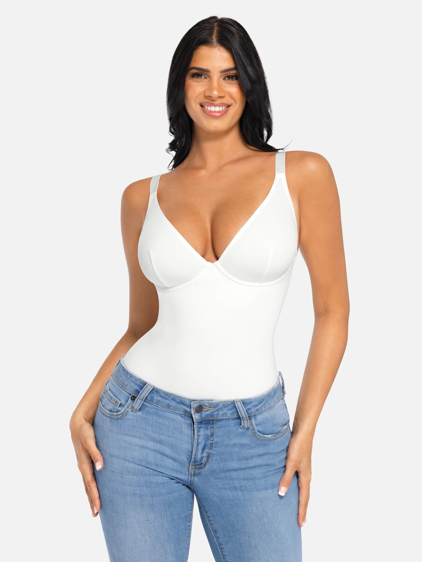 Willluxe V Neck Tummy Control Bodysuit