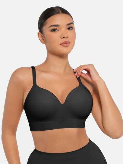Willluxe Wire-Free Wide Straps Bra + Push-Up Seamless Bra