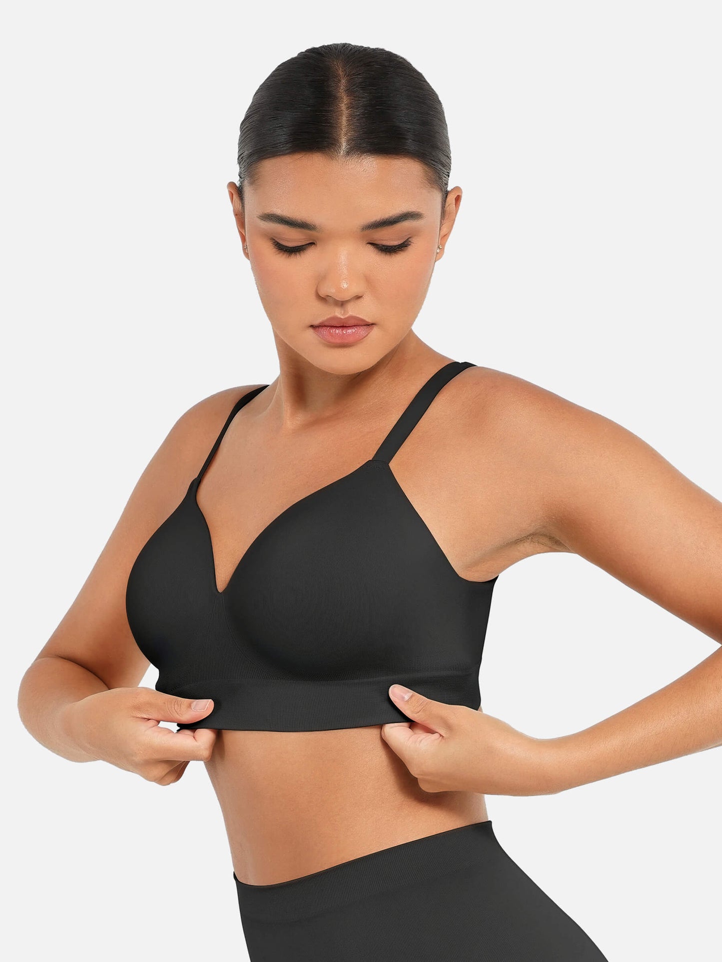 Willluxe Wire-Free Wide Straps Bra + Push-Up Seamless Bra