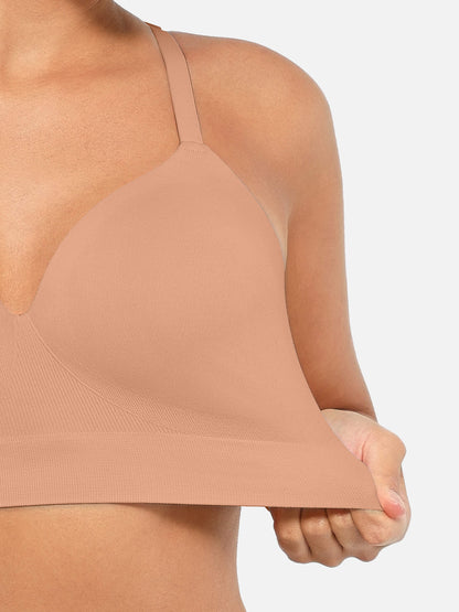 Willluxe Wire-Free Wide Straps Bra + Push-Up Seamless Bra