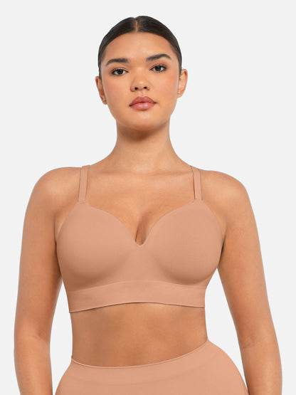 Willluxe 1 V Neck Shaping Bodysuit + 1 Push-Up Seamless Bra