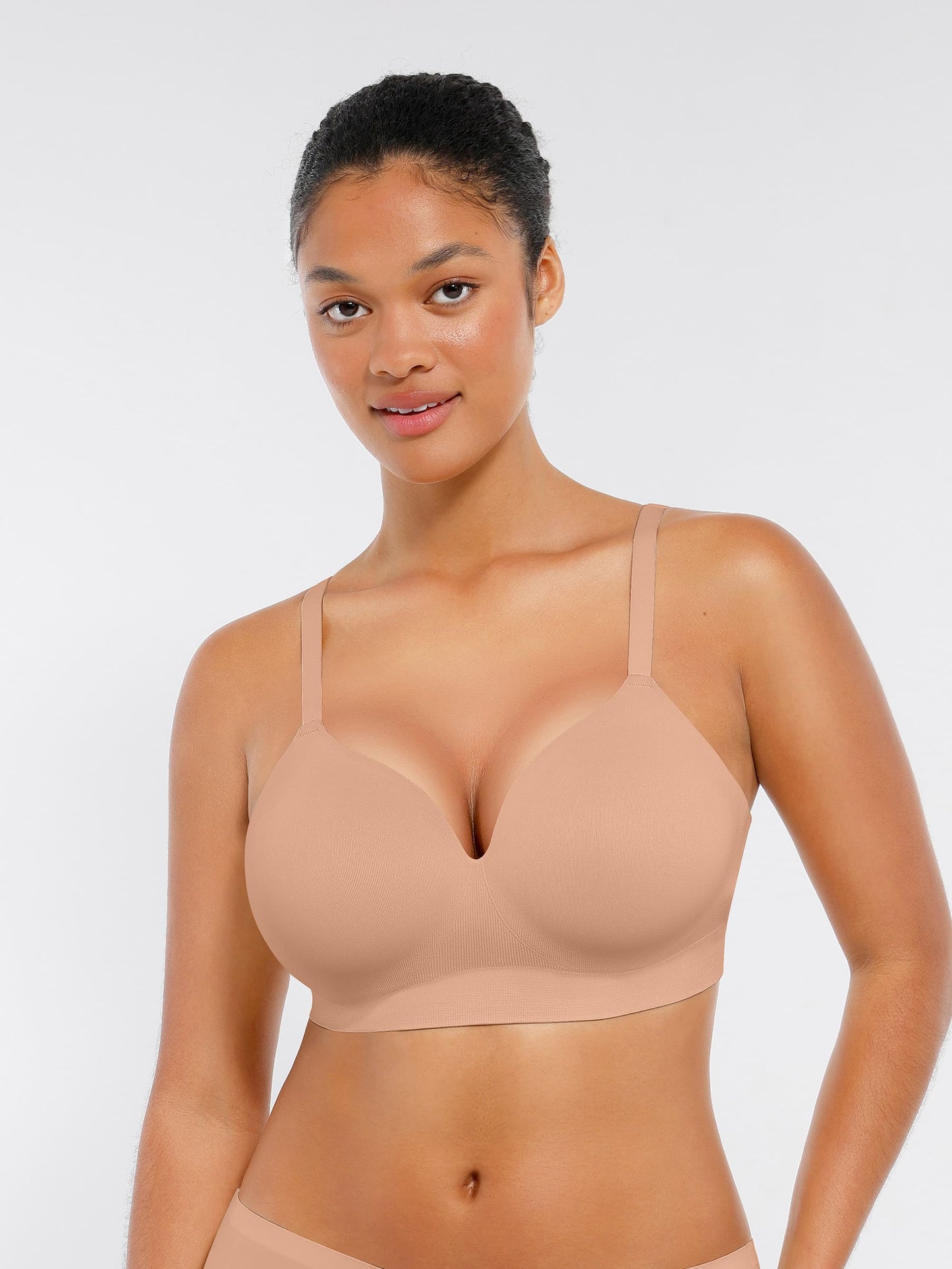 Willluxe Wireless Seamless Push-Up V-neck Bra