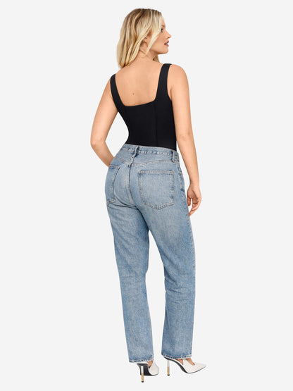 Willluxe Full Body Wide Strap V-Neck Comfort Bodysuit [BOGO]