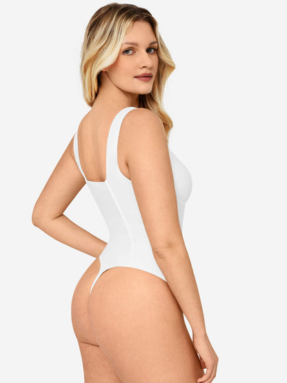 Willluxe Full Body Wide Strap V-Neck Comfort Bodysuit [BOGO]