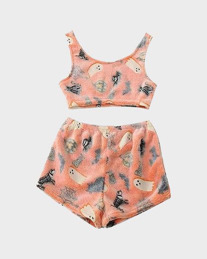 Halloween Glow-in-the-Dark Flannel Pajama Set