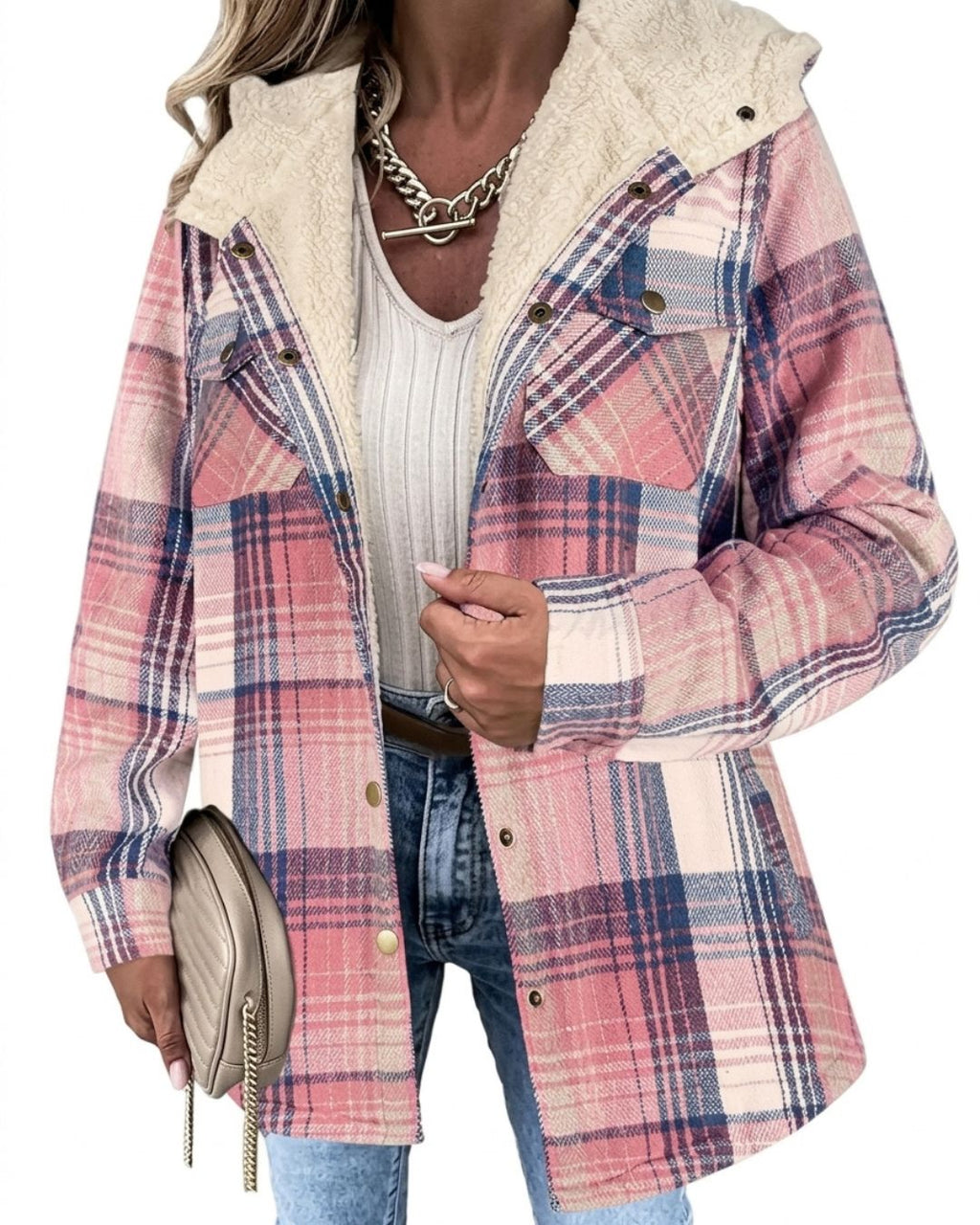 Willluxe® Fuzzy Hooded Pockets Jacket