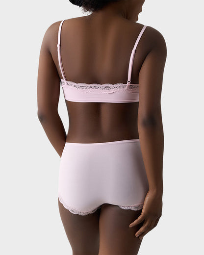 Lace Trim Wirefree Bralette & Panty Set