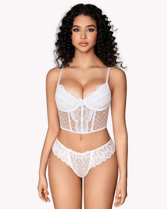 Lace Cross Back Cheeky Thongs