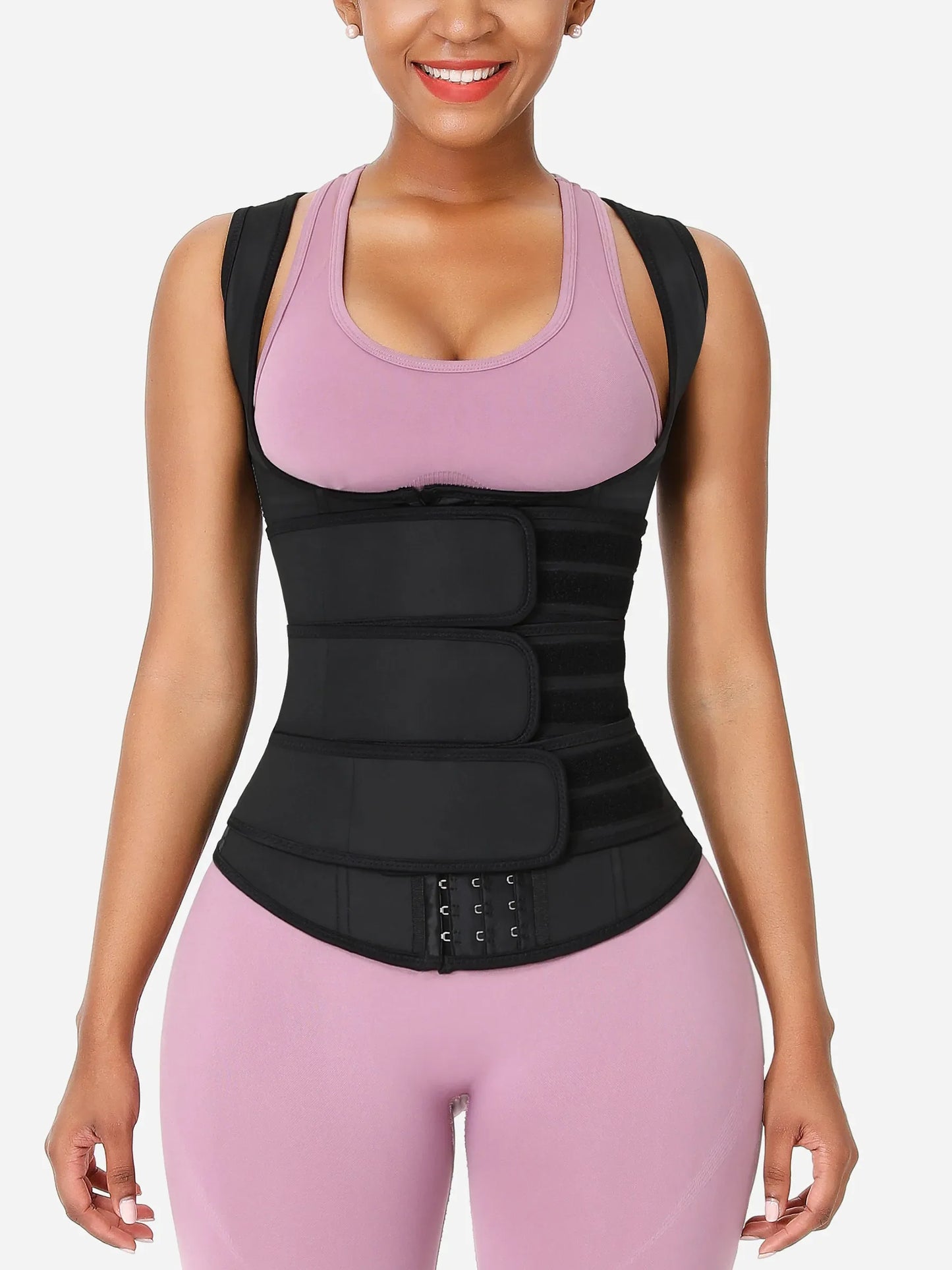 Willluxe Triple Belt Rubber Vest Sport Girdle Waist Trainer