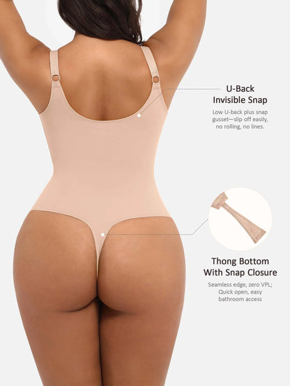 Willluxe Deep V Neck Tummy Control Shapewear Bodysuit