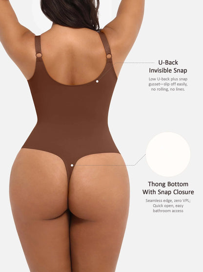 Willluxe Deep V Neck Tummy Control Shapewear Bodysuit