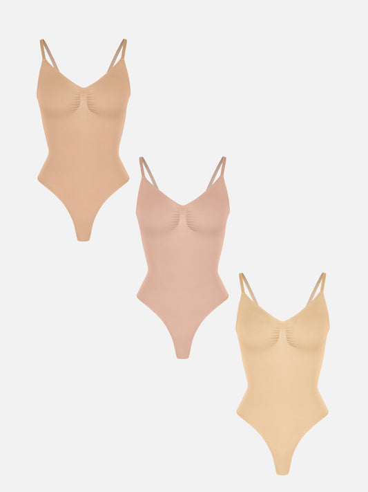 Willluxe 3-Pack Tummy Control Seamless Bodysuit Bundle