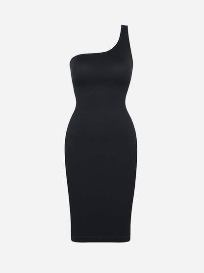 Willluxe One-Shoulder Shaper Dress with Built-In Bra