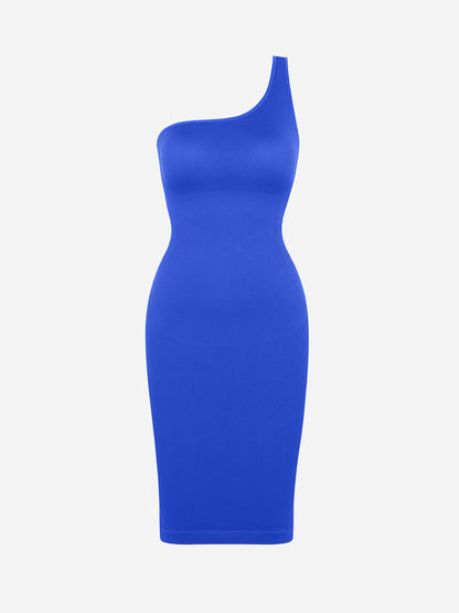 Willluxe One-Shoulder Shaper Dress with Built-In Bra