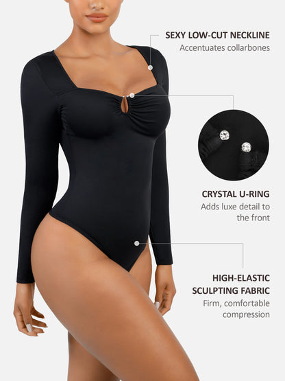Willluxe Slimming Long-Sleeve Shapewear Bodysuit