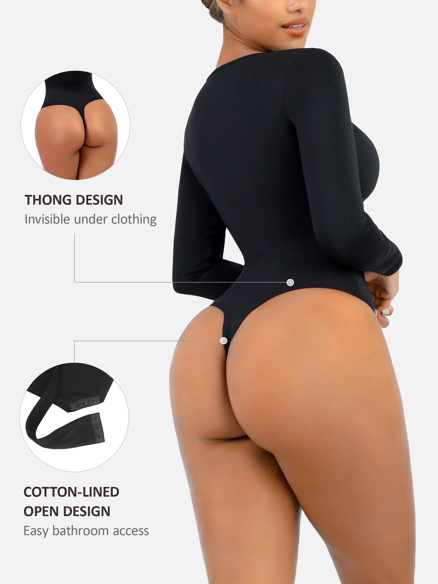 Willluxe Slimming Long-Sleeve Shapewear Bodysuit