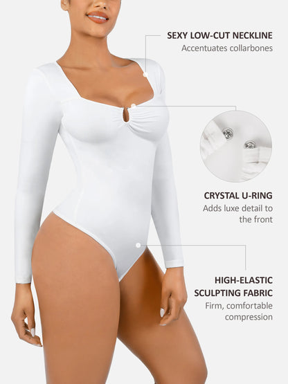Willluxe Slimming Long-Sleeve Shapewear Bodysuit
